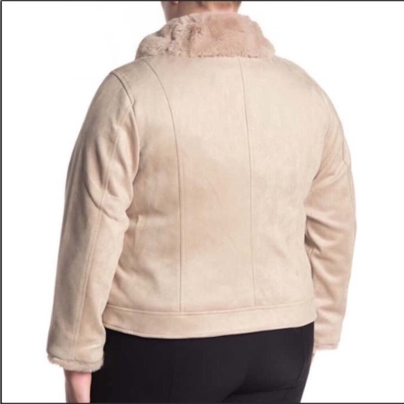 Faux Fur Trimmed Moto Jacket 2X - Picture 2 of 10